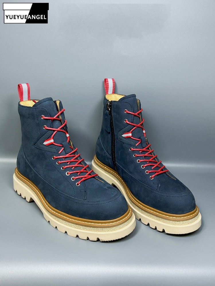 Leatherwork Boots - Vintage Mens Winter Warm Fleece Lining