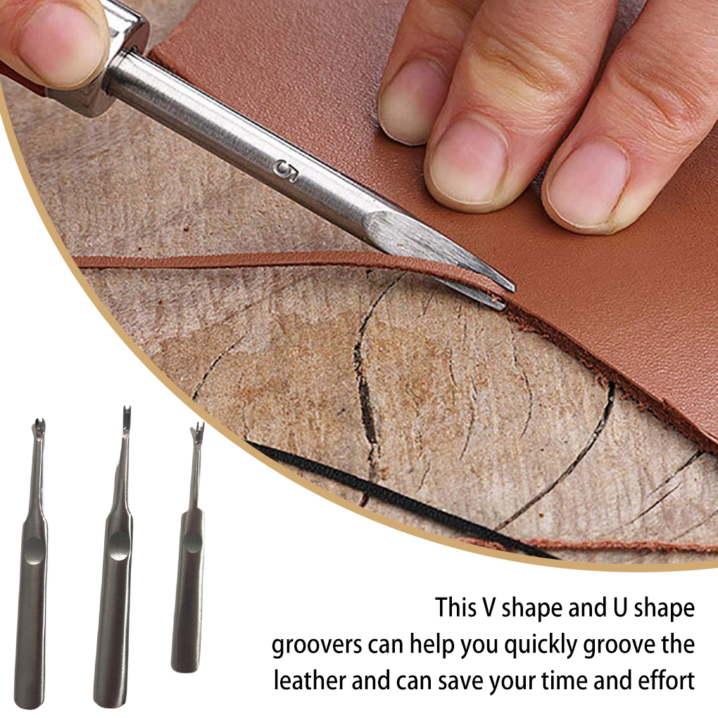 Leatherwork Tool Kit - 3 Pieces/Set Professional Leather Edge Beveler