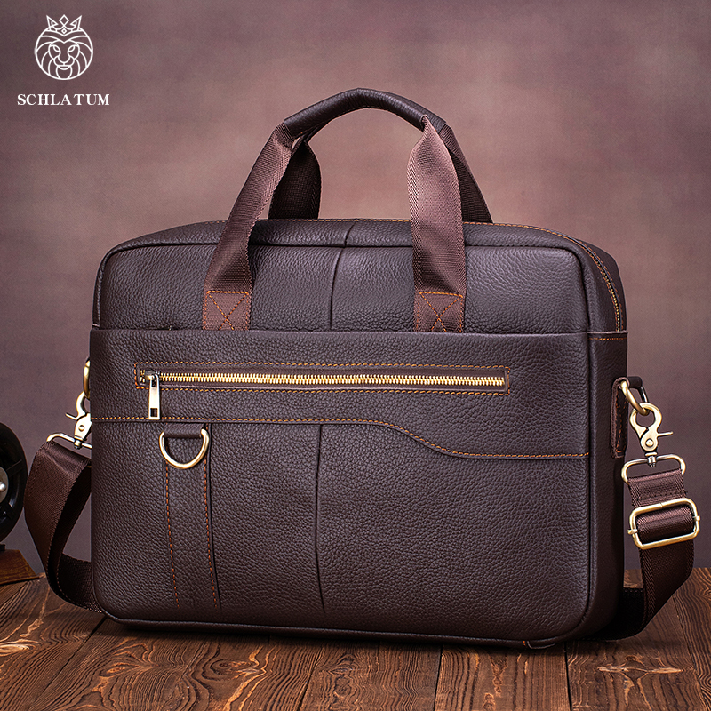 Leather Work Bag Mens - Men's Vintage Genuine Leather Briefcase Large