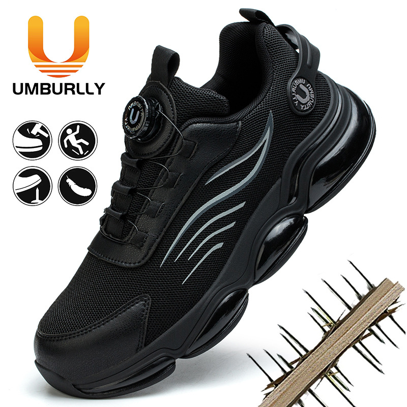 Leather Work Fabric - Mens Steel Toe Safety Work Boots
