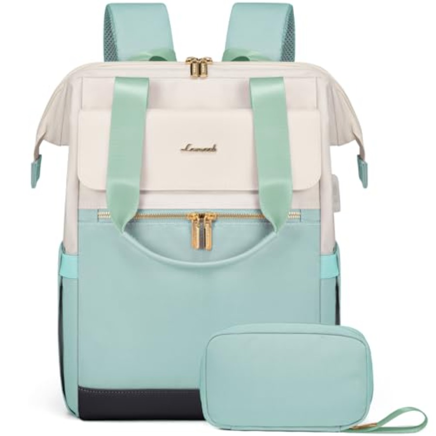 Leather Work Womens Backpack - Laptop Backpack for Women, 15.6 Inch