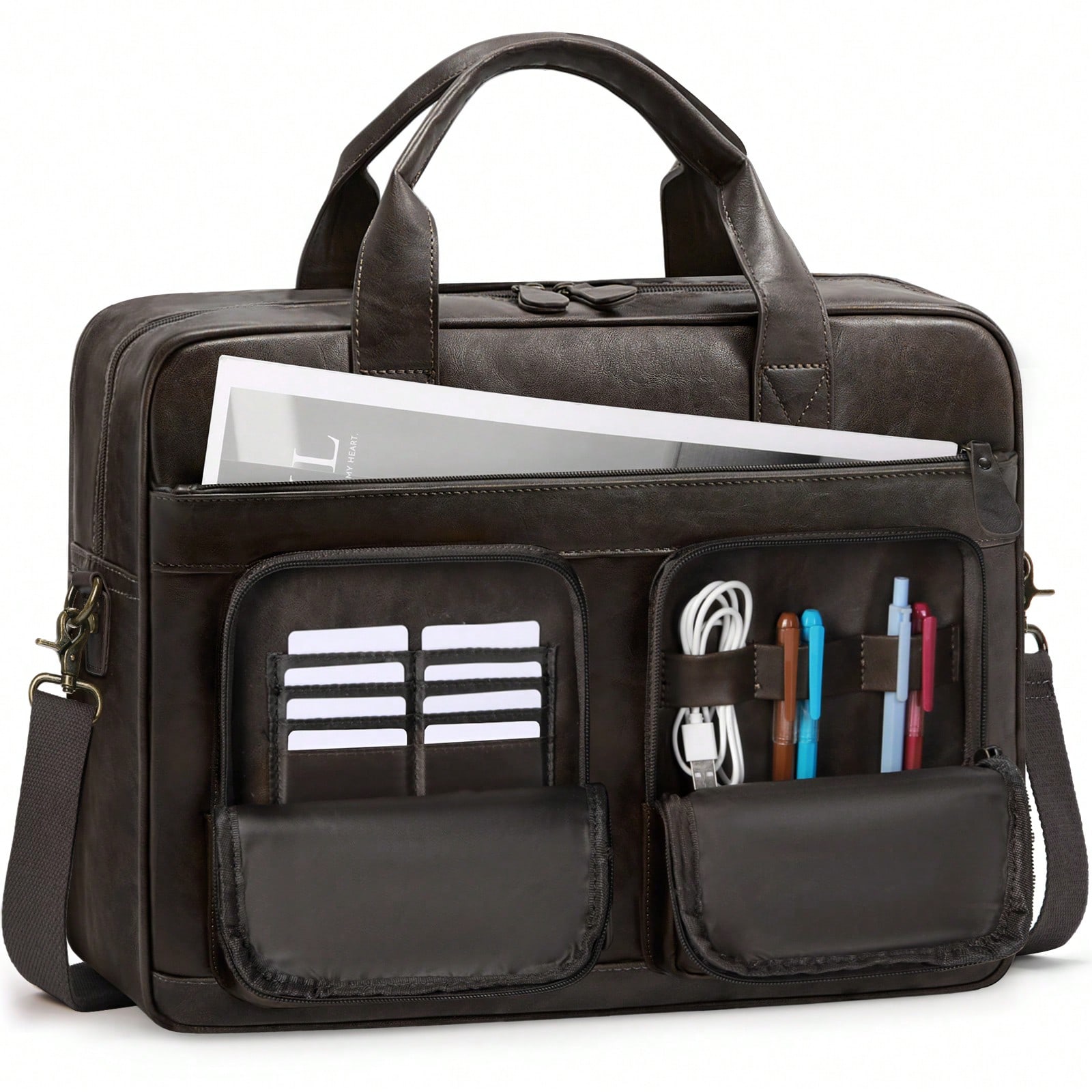Leather Work Bag Mens - Vintage Messenger Bag For Men PU