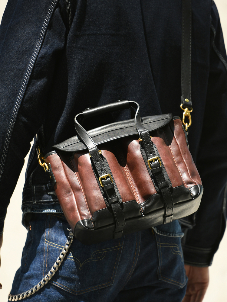 Leather Work Bag Mens - Vintage high quality first layer cowhide
