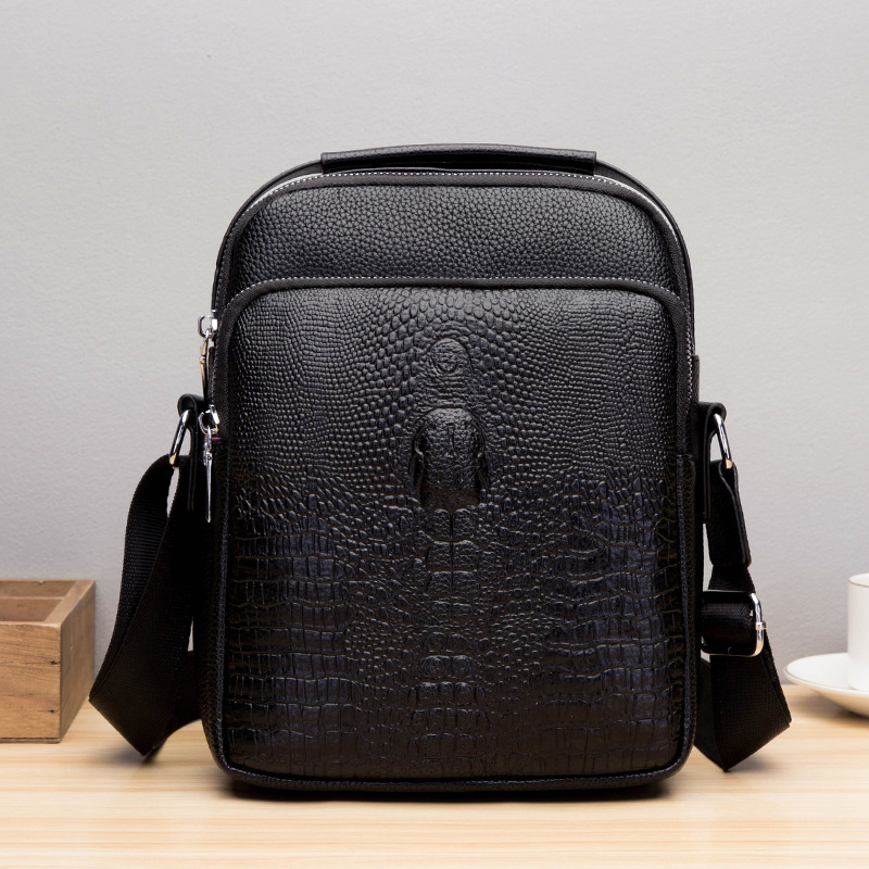 Leather Work Bag Mens - Luxury Brand Alligator Men Shoulder Bag
