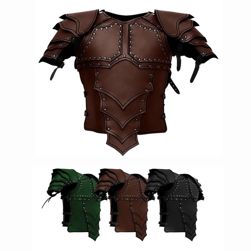 Leather Work Vest - Mens Medieval Viking Knight Pirate Costume