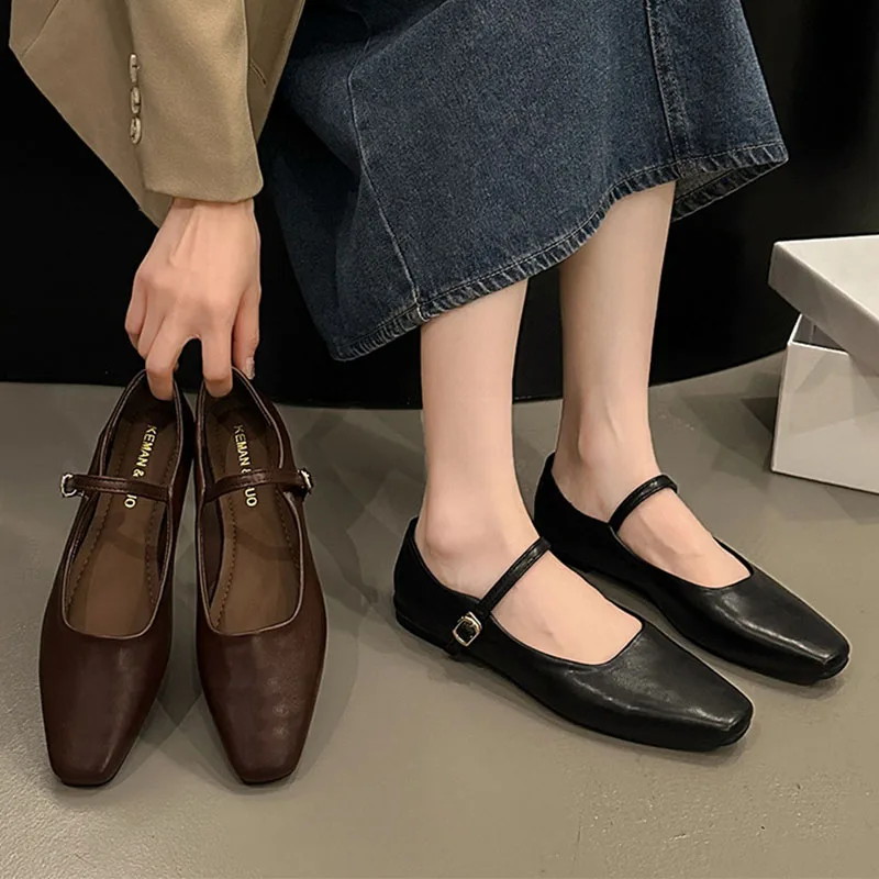Women Flats French Square Toe  – Leatherwork In French recenzja i cena