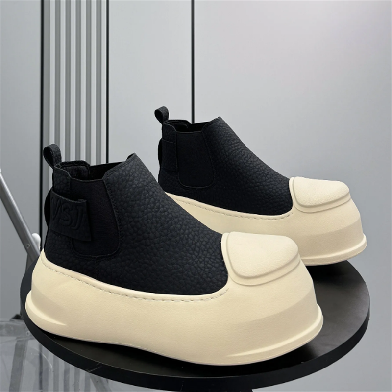 New Men's Round Toe Black Ankl – Leatherwork Boots recenzja i cena