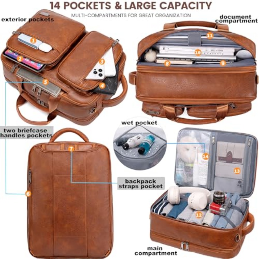 weiatas 3-in-1 Vegan Leather C – Leather Work Womens Backpack recenzja i cena