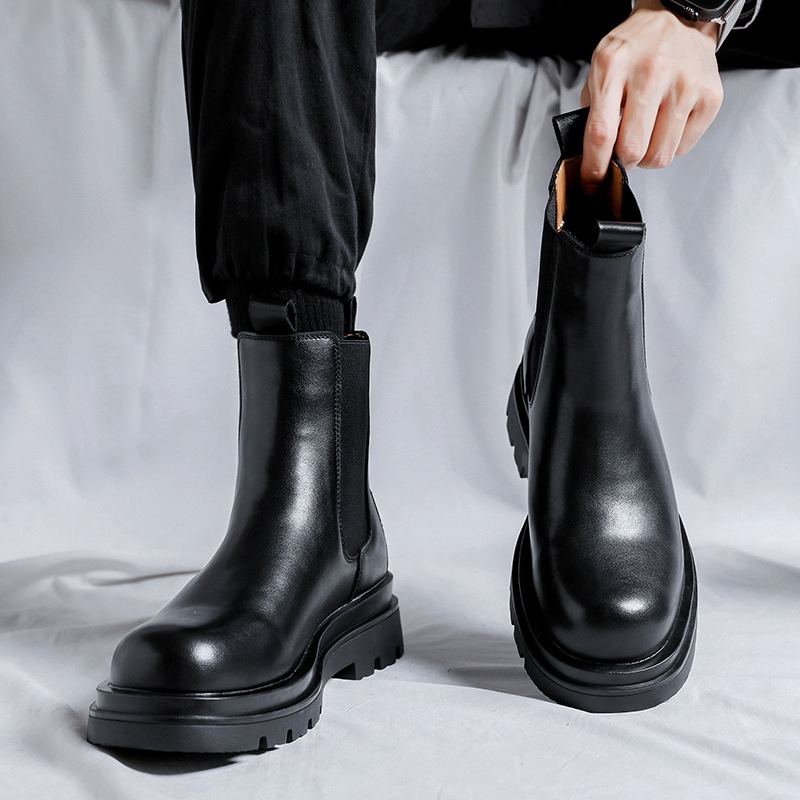 British 2025 Men Leather Boots – Leather Work Fabric recenzja i cena