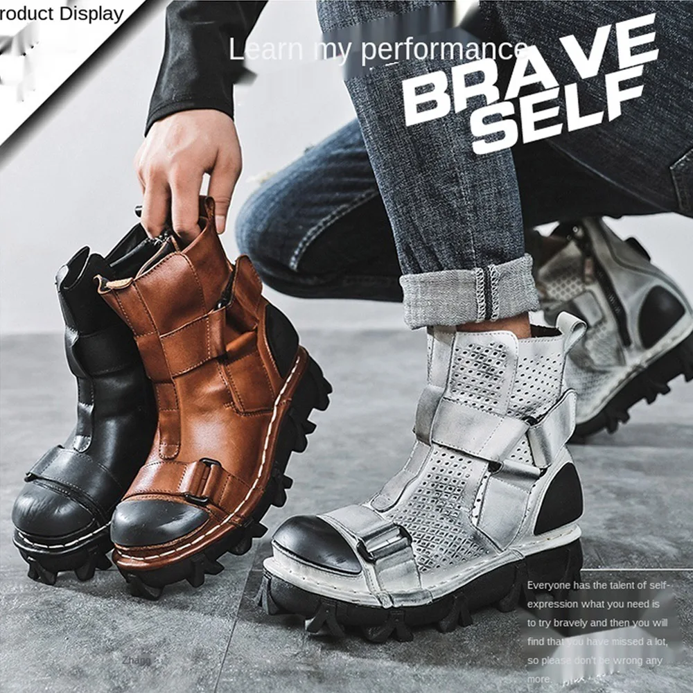 Men's Genuine Leather Motorcyc – Leather Work Fabric recenzja i cena