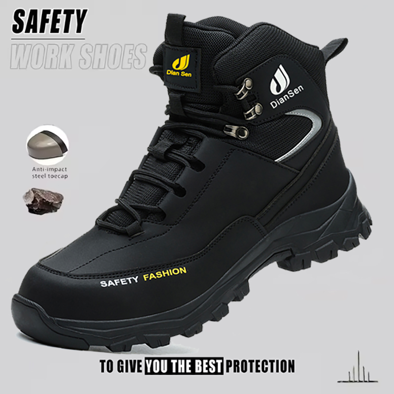 Mens Work Shoes Steel Toe Boot – Leather Work Fabric recenzja i cena