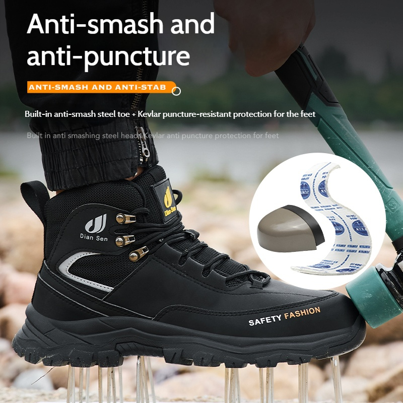 Mens Work Shoes Steel Toe Boot – Leather Work Fabric recenzja i cena