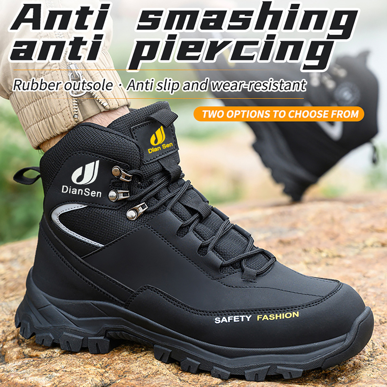 Mens Work Shoes Steel Toe Boot – Leather Work Fabric recenzja i cena