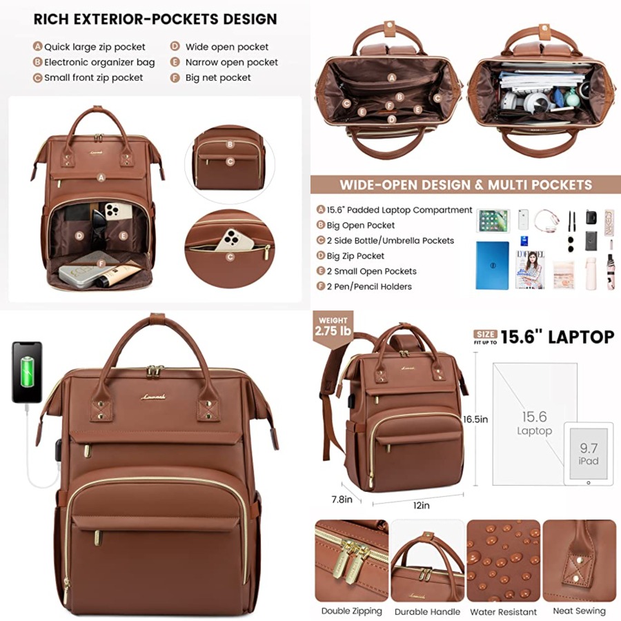 Leather Laptop Backpack for Wo – Leather Work recenzja i cena