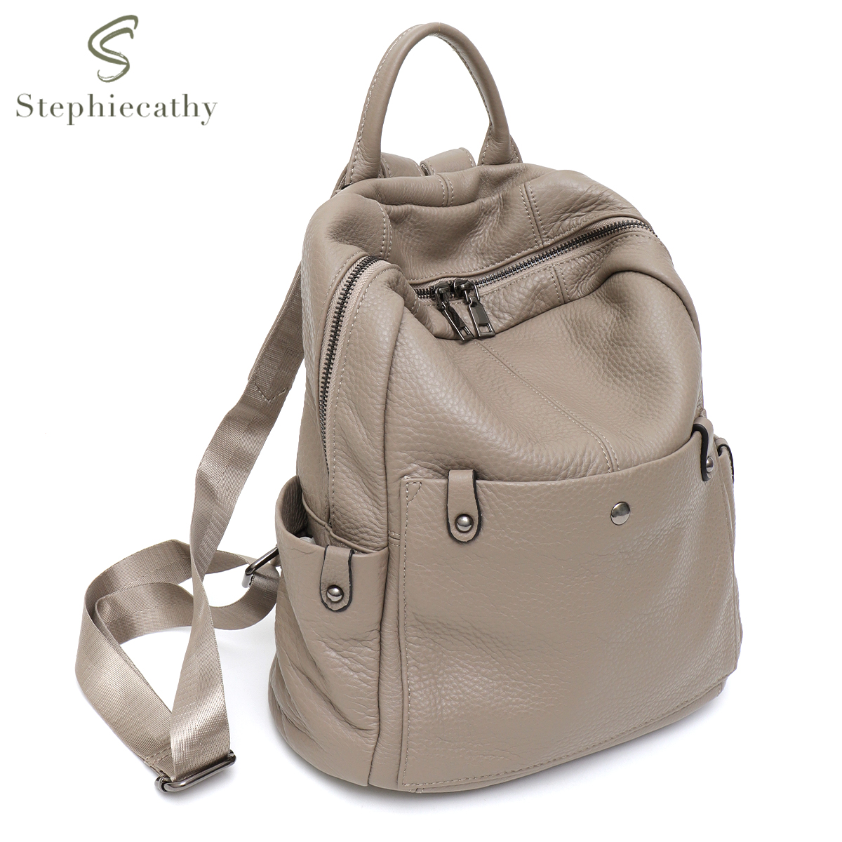 Soft Genuine Cowhide Daily Bac – Leather Work Womens Backpack recenzja i cena