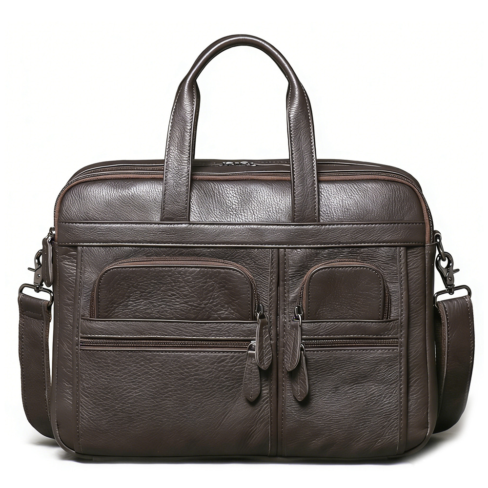 Men's Genuine Leather Briefcas – Leather Work Bag Mens recenzja i cena