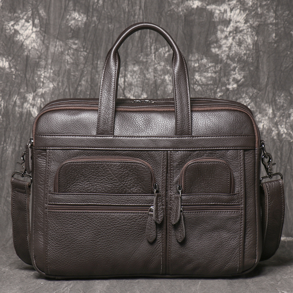 Men's Genuine Leather Briefcas – Leather Work Bag Mens recenzja i cena