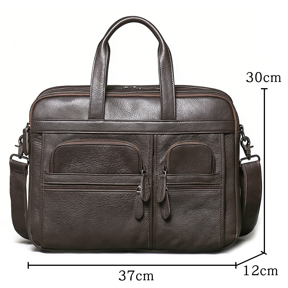 Men's Genuine Leather Briefcas – Leather Work Bag Mens recenzja i cena