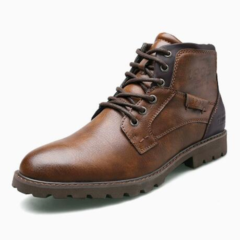 Leather Men Ankle Boots Plus S – Leather Work Fabric recenzja i cena