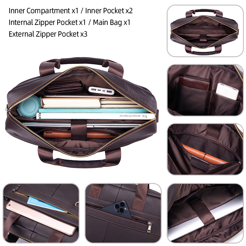 Men's Vintage Genuine Leather  – Leather Work Bag Mens recenzja i cena