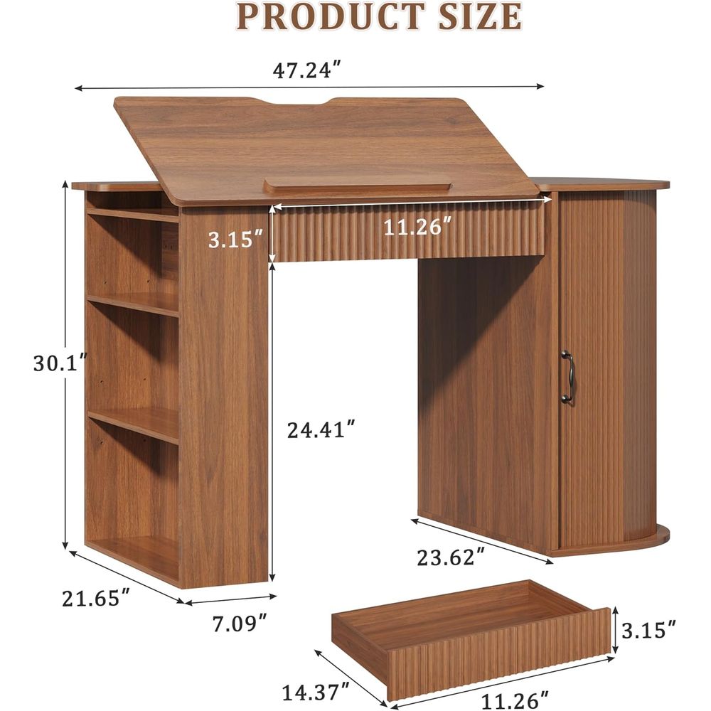 Storage Cabinet Desk with Draw – Leather Work recenzja i cena