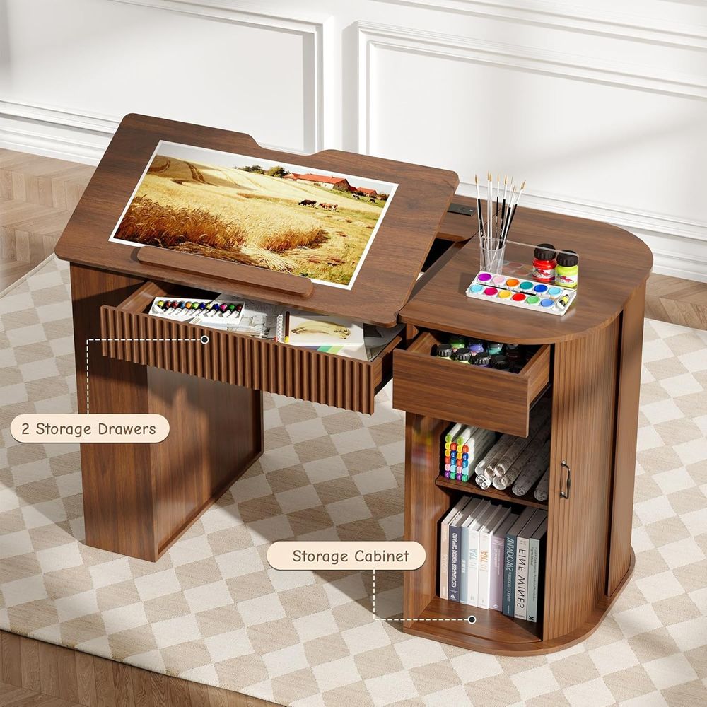 Storage Cabinet Desk with Draw – Leather Work recenzja i cena