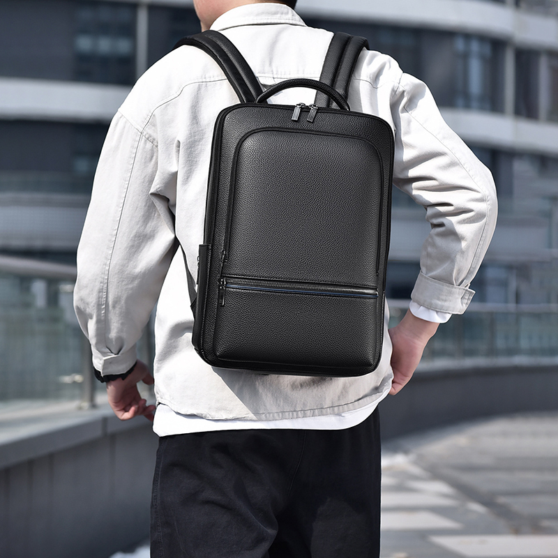 PU Leather Men's Backpack USB  – Leather Work Bag Mens recenzja i cena