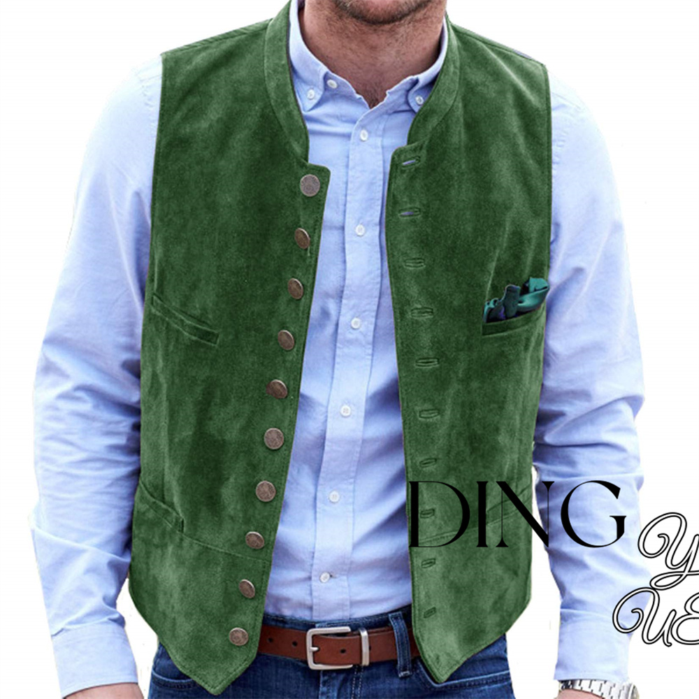 Men's Suede Leather 10-button  – Leather Work Vest recenzja i cena
