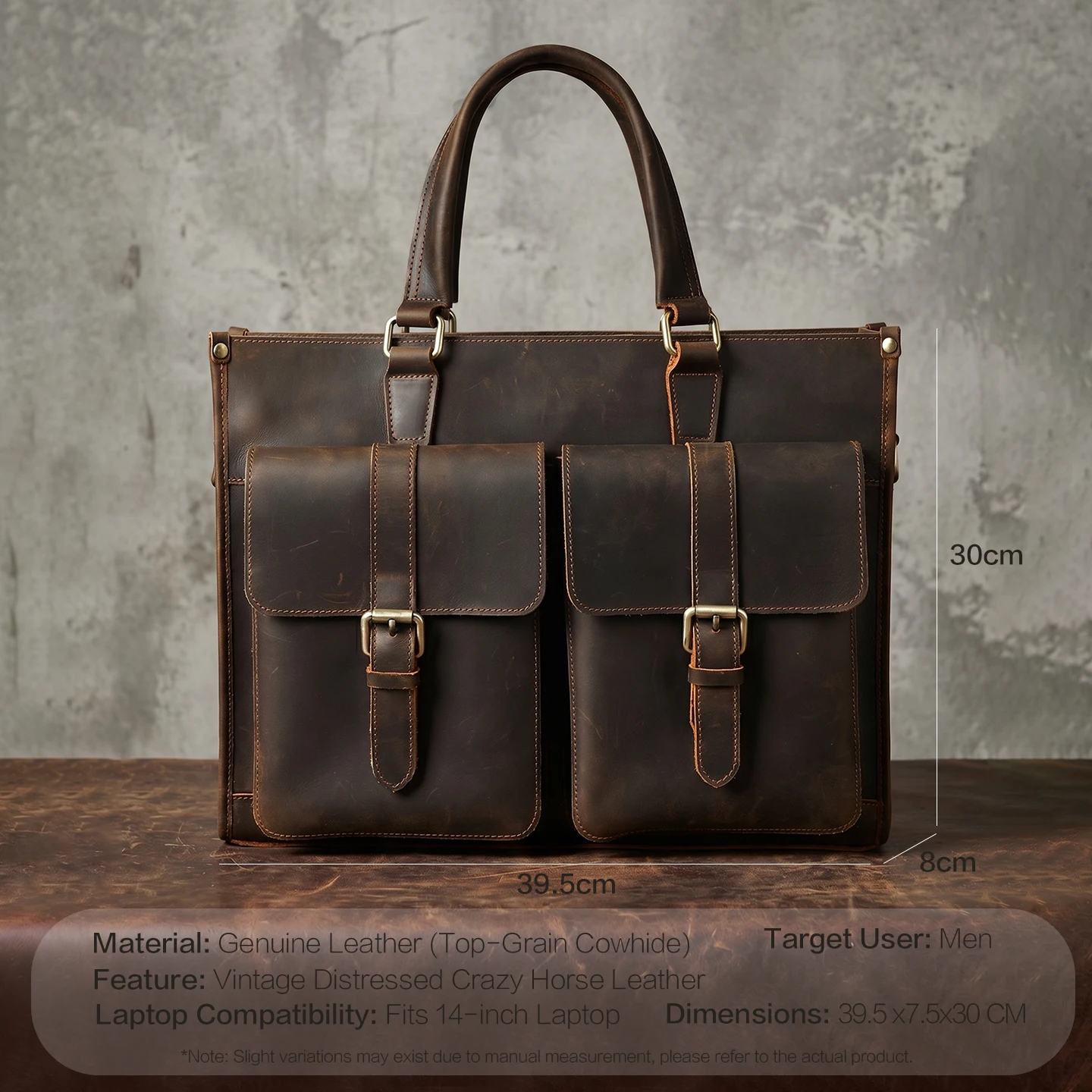 Vintage Genuine Leather Men Cr – Leather Work Bag Mens recenzja i cena