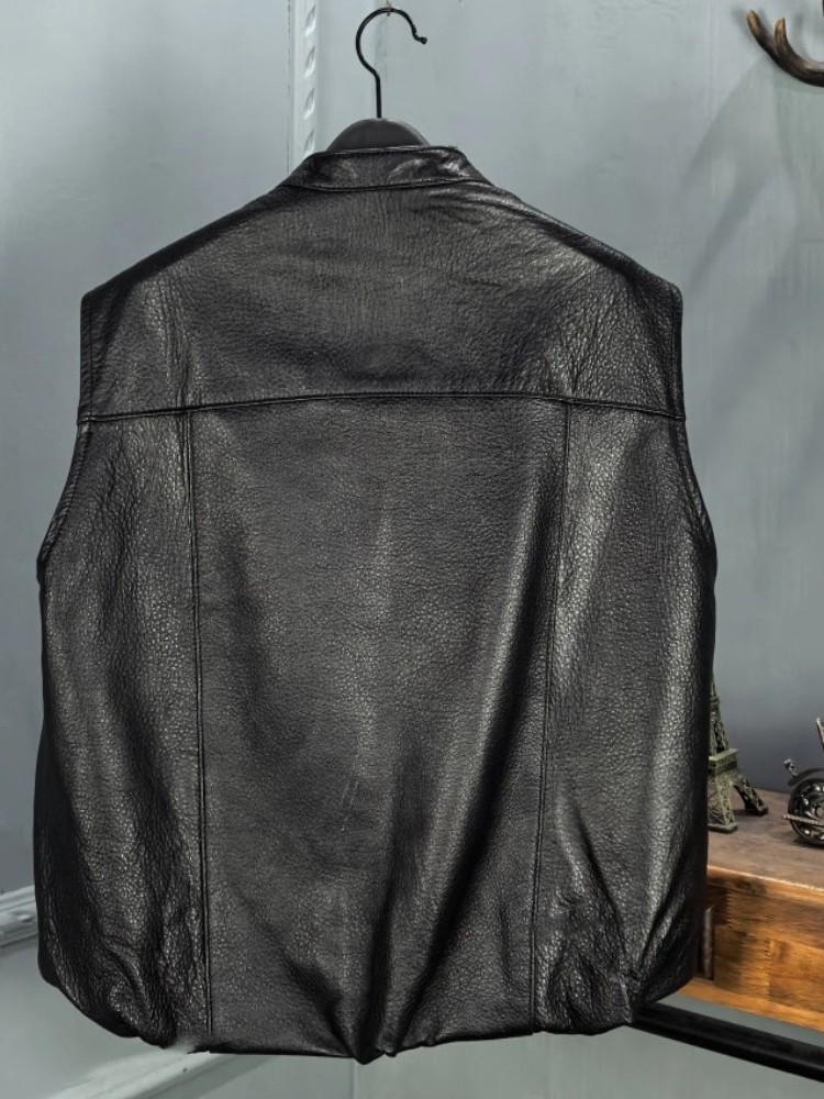 Autumn Fashion Natural Sheepsk – Leather Work Vest recenzja i cena