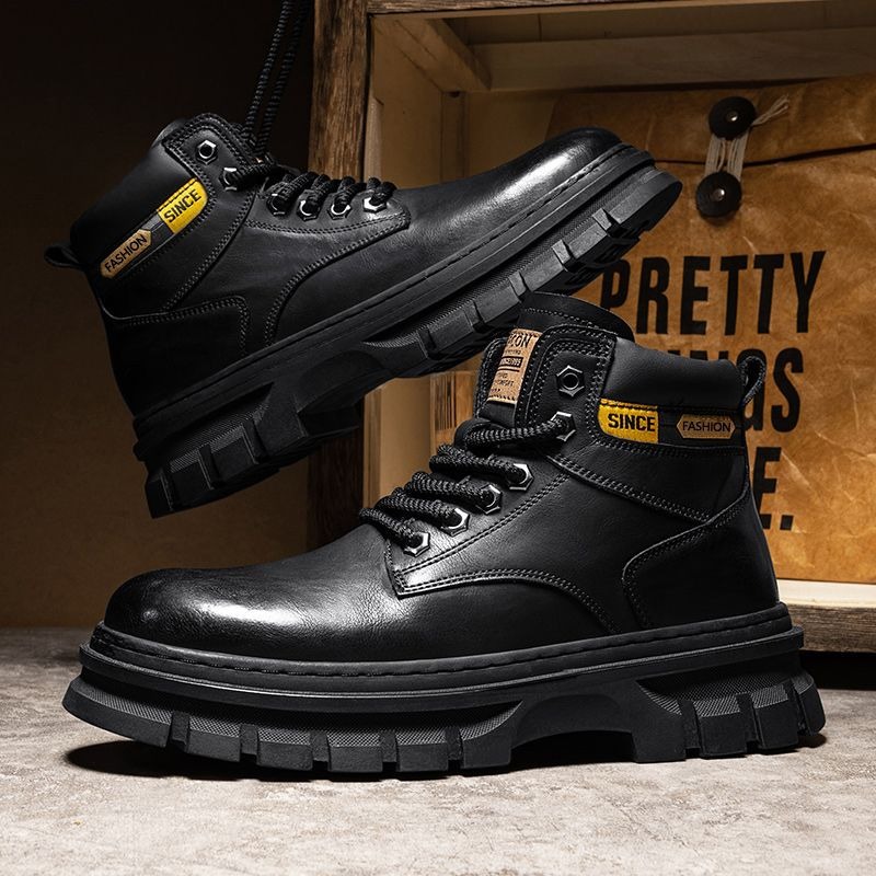 Vintage Men Platform Ankle Boo – Leatherwork Boots recenzja i cena