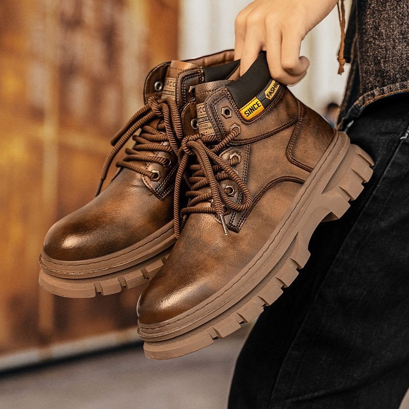 Vintage Men Platform Ankle Boo – Leatherwork Boots recenzja i cena