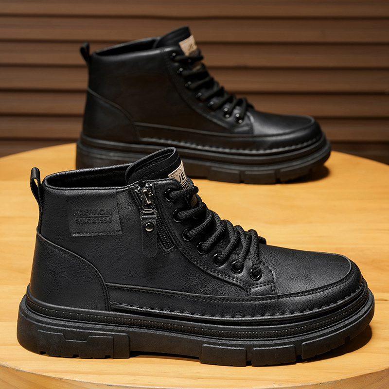 Men's Leather High-Top Boots | – Leather Work Fabric recenzja i cena