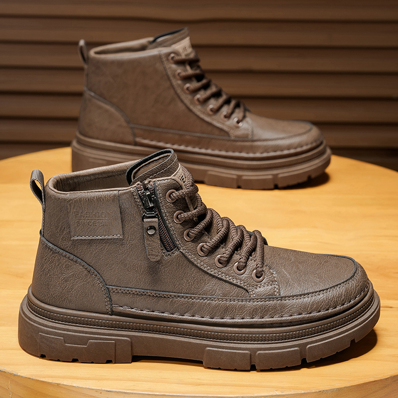 Men's Leather High-Top Boots | – Leather Work Fabric recenzja i cena