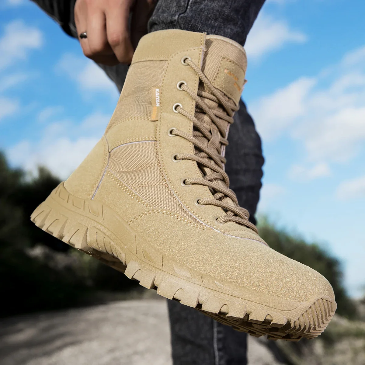 Men's Outdoor Hiking Shoes Hig – Leatherwork Boots recenzja i cena