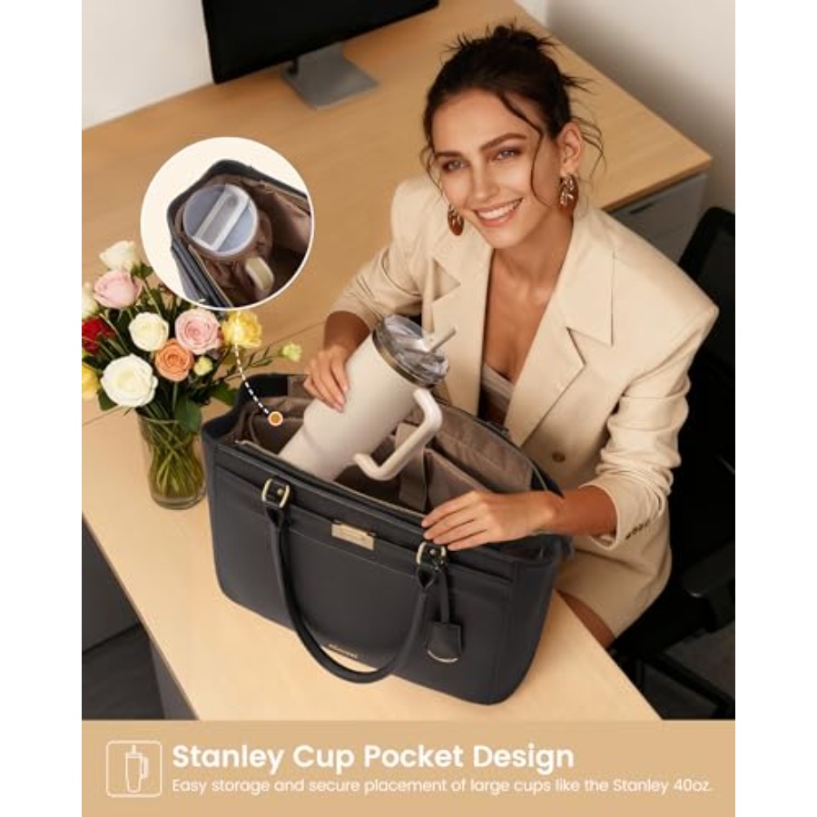 Laptop Tote Bag for Women, 17. – Leather Work Womens Backpack recenzja i cena