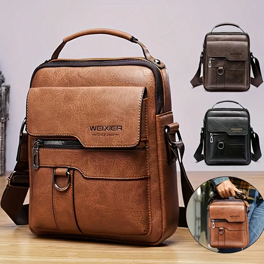 Men Crossbody Sling Bag, Vinta – Leather Work Bag Mens recenzja i cena