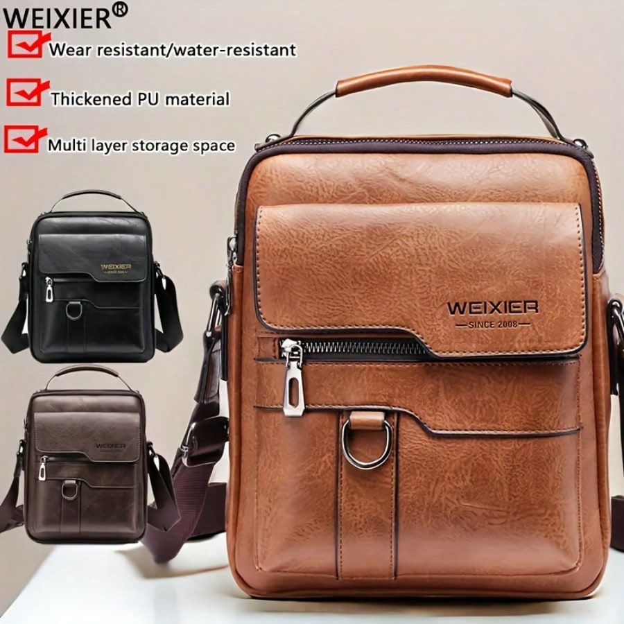 Men Crossbody Sling Bag, Vinta – Leather Work Bag Mens recenzja i cena