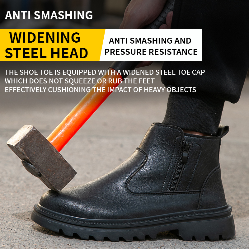 Brown leather boots Men Steel  – Leather Work Fabric recenzja i cena
