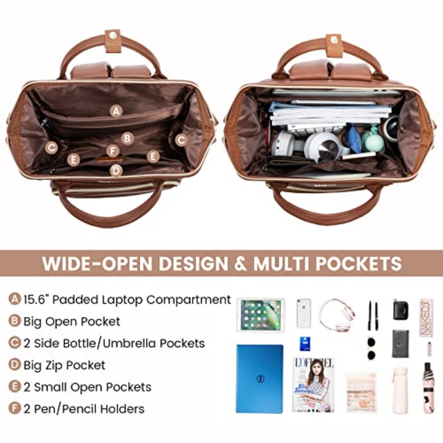 Leather Laptop Backpack for Wo – Leather Work Womens Backpack recenzja i cena