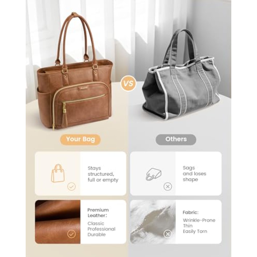 Laptop Tote Bag for Women Work – Leather Work Womens Backpack recenzja i cena