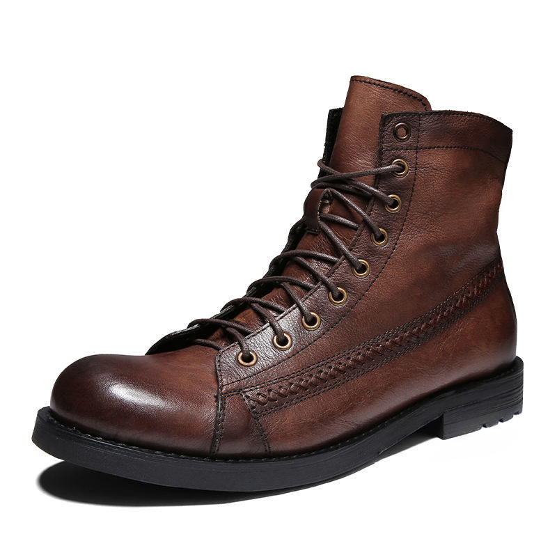 Mens Ankle Boots Classic Handm – Leather Work Fabric recenzja i cena