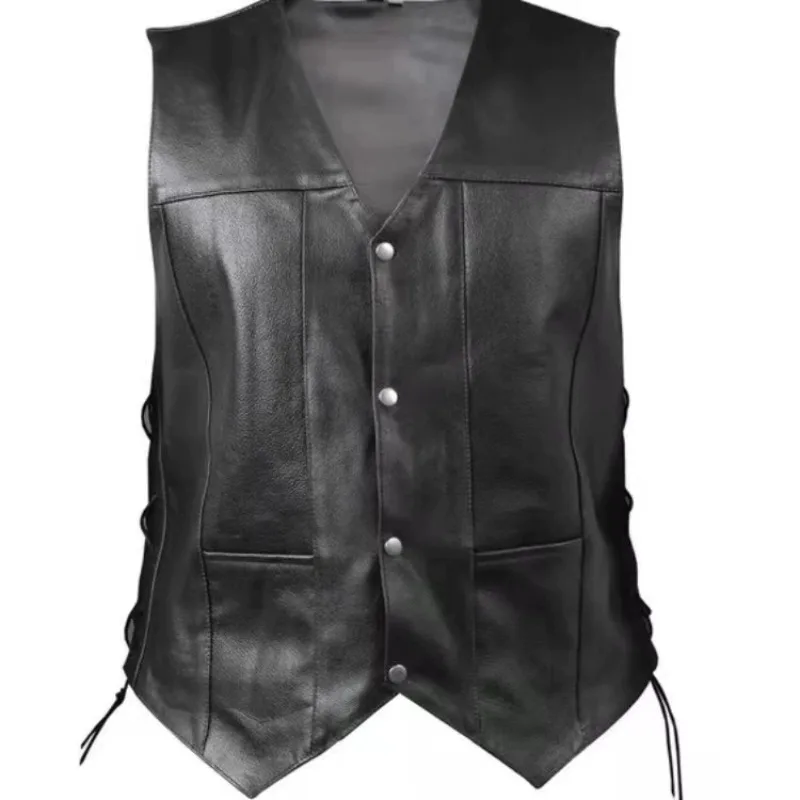 Men's Punk Style Denim Vest wi – Leather Work Vest recenzja i cena