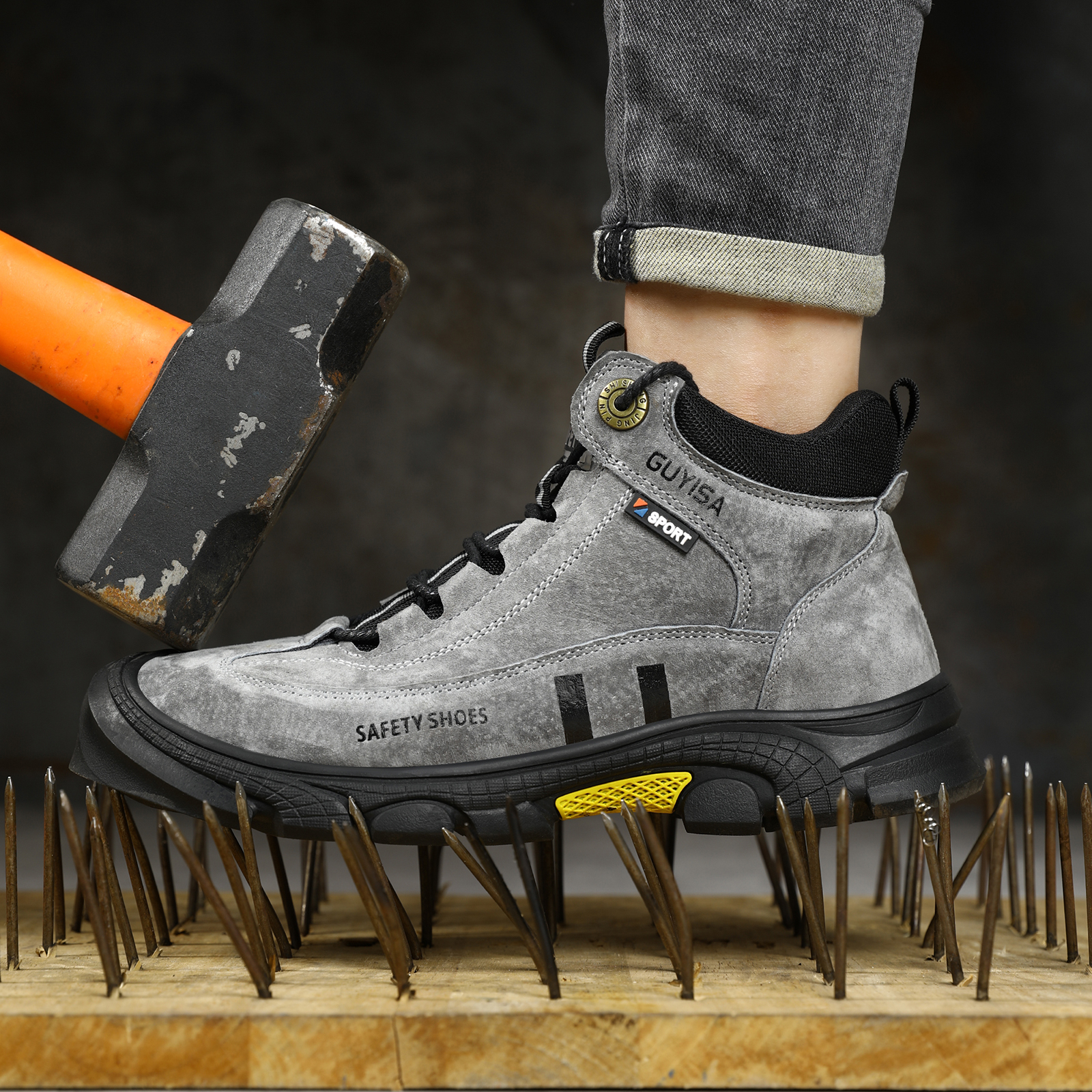 Men's work shoes with rubber s – Leather Work Fabric recenzja i cena