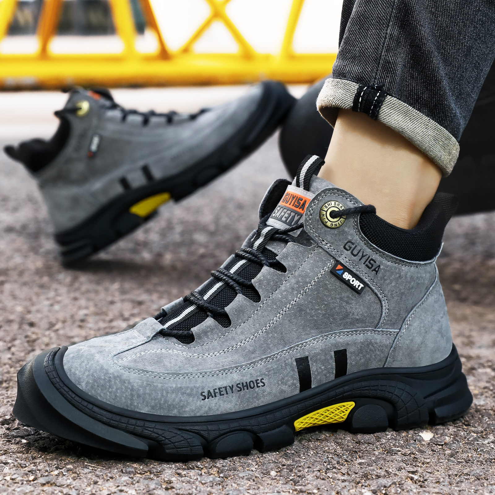 Men's work shoes with rubber s – Leather Work Fabric recenzja i cena