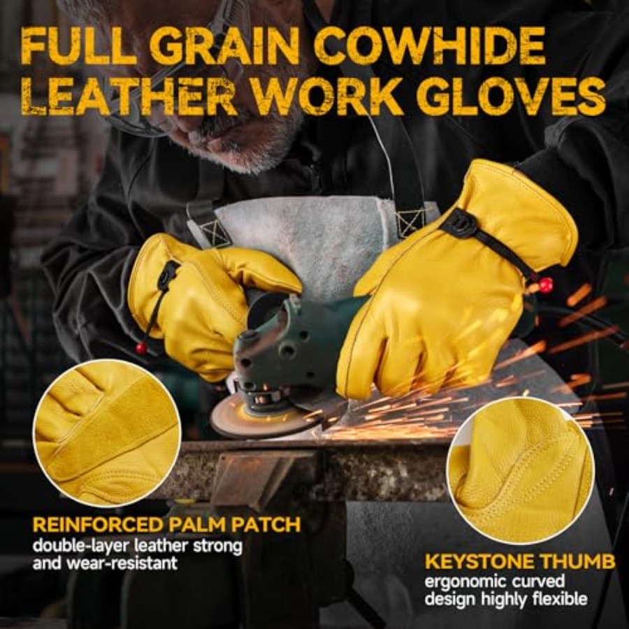 Leather Work Gloves for Men, 3 – Leatherworking Leveling recenzja i cena