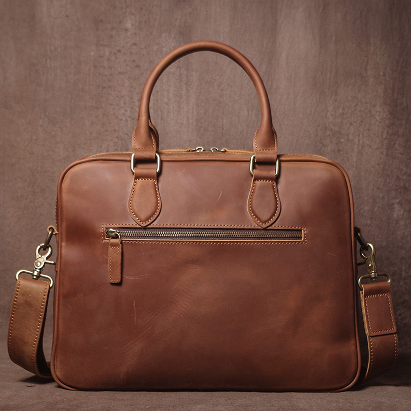 GURO Men Crazy Horse Cowhide B – Leather Work Bag Mens recenzja i cena