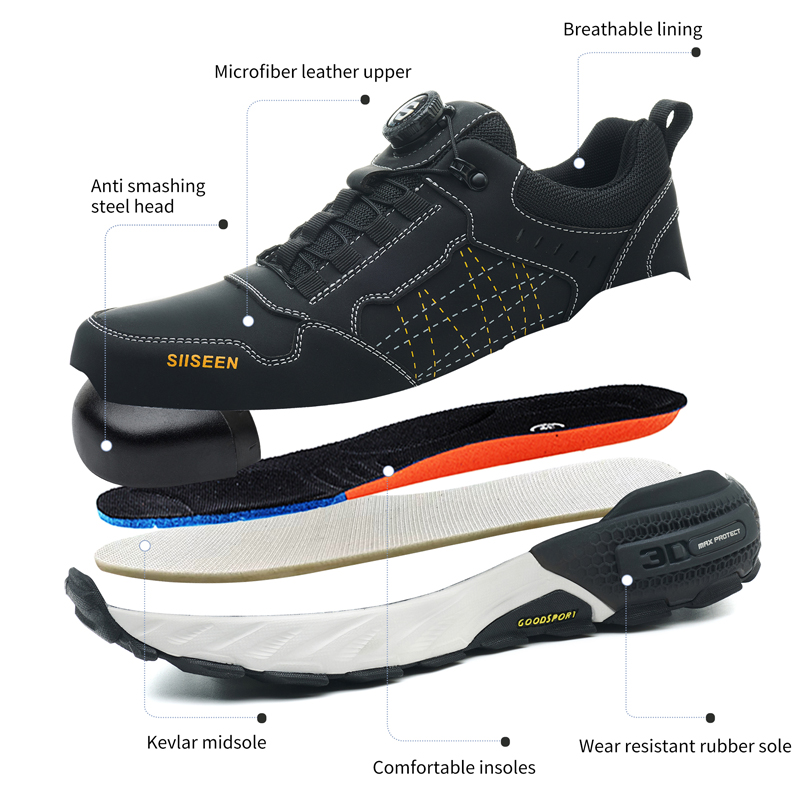 Black Leather Safety Shoes Sec – Leather Work Fabric recenzja i cena