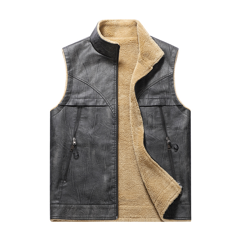 Winter Man Fleece Casual Sleev – Leather Work Vest recenzja i cena