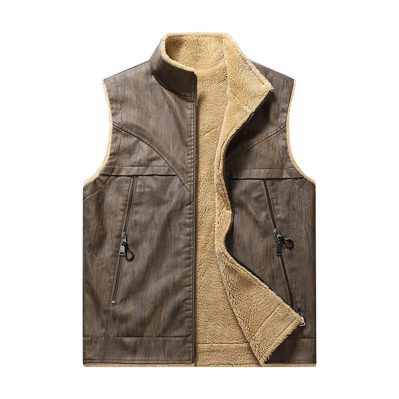 Winter Man Fleece Casual Sleev – Leather Work Vest recenzja i cena
